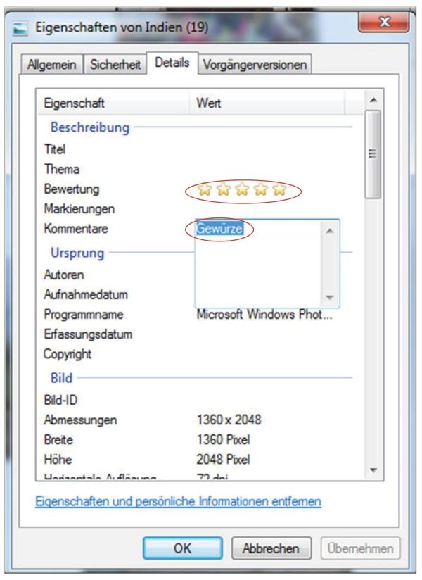 Beschriftung im Windows Explorer